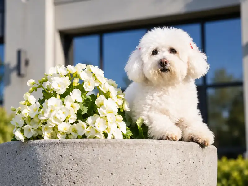 Ruby bichon at Ruby Café MTL